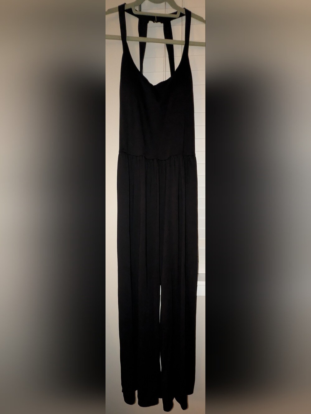 Women's Black Maxi Romper - Classic Flowing Design